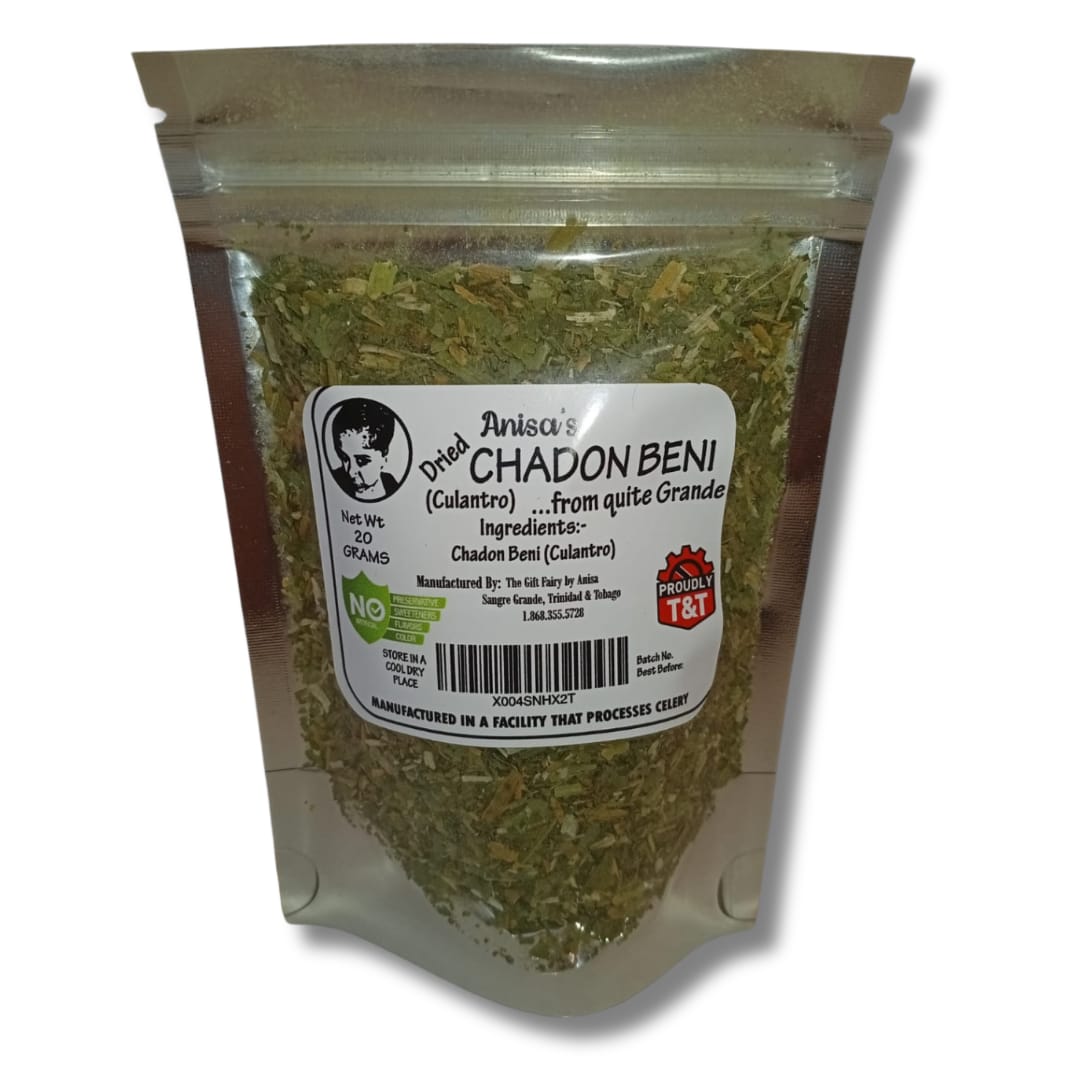 Anisa’s Dehydrated Trinidad Chadon Beni 20g dried Caribbean herb seasoning for UK and Ireland diaspora cooking